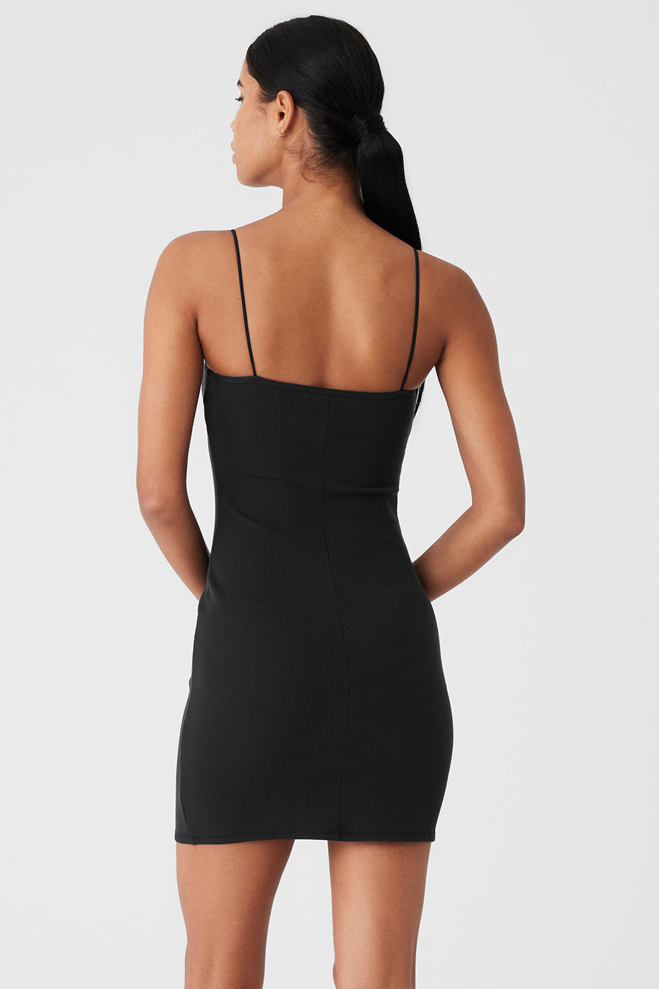 Goddess Ribbed Spaghetti Strap Dress
