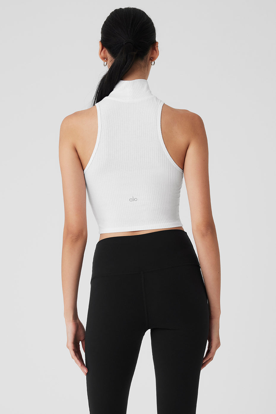Ribbed Sea Coast Cropped Turtleneck Tank