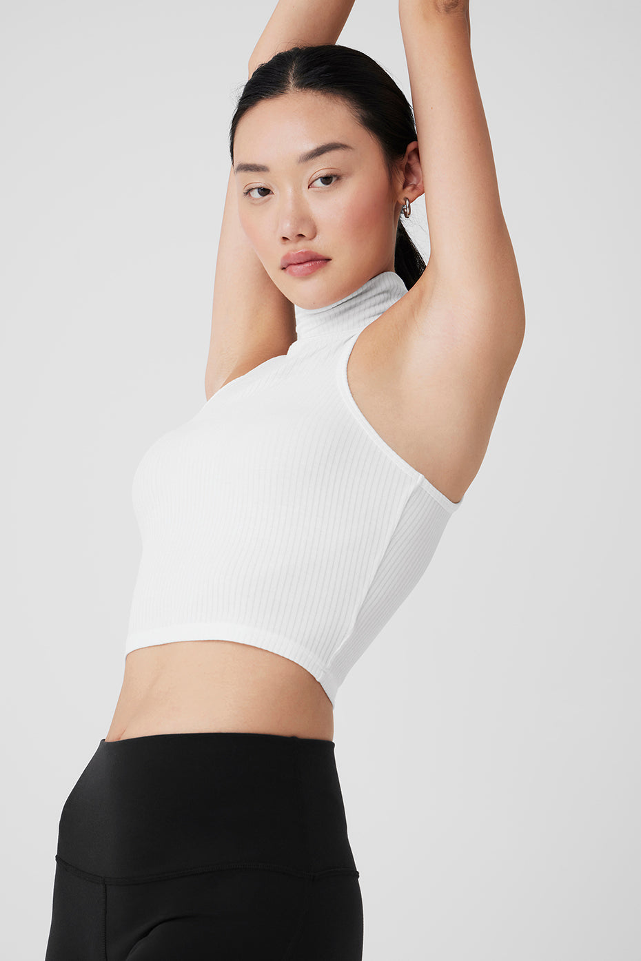 Ribbed Sea Coast Cropped Turtleneck Tank