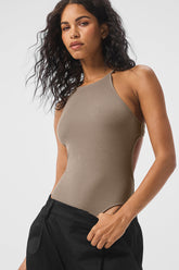 Ribbed Half-Court Bodysuit