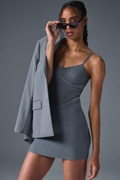 Denim Knit Mini Dress