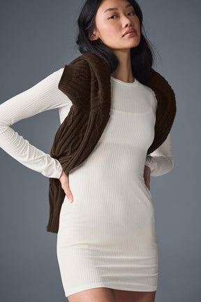 Ribbed Sea Coast Long Sleeve Dress