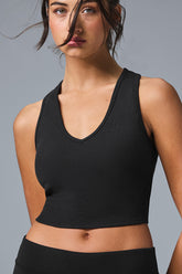 Goddess Ribbed Cropped Racerback Tank