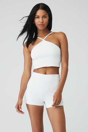Goddess Ribbed Cross Crop Top
