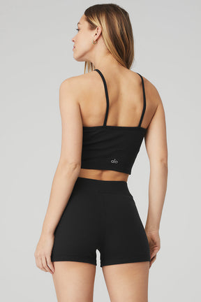 Goddess Ribbed Cross Crop Top