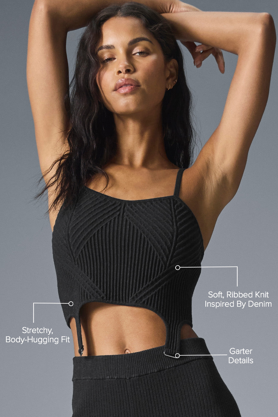 Denim Knit Garter Tank