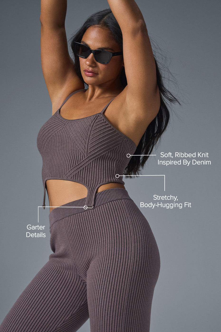 Denim Knit Garter Tank