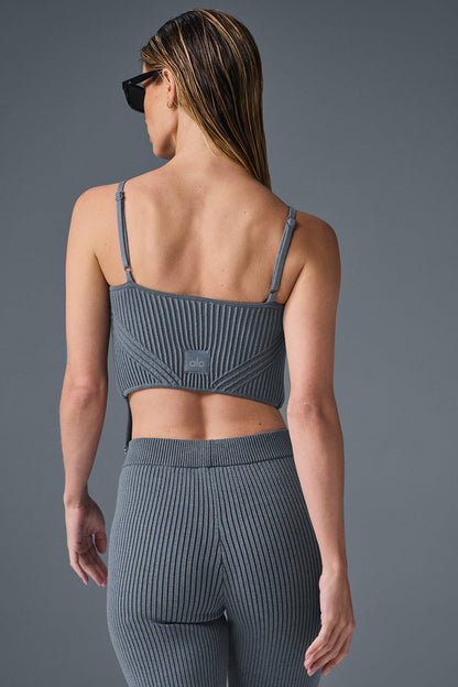 Denim Knit Garter Tank