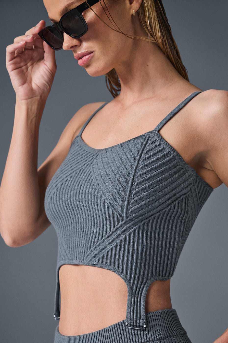 Denim Knit Garter Tank