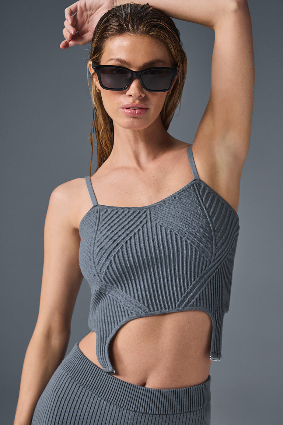 Denim Knit Garter Tank