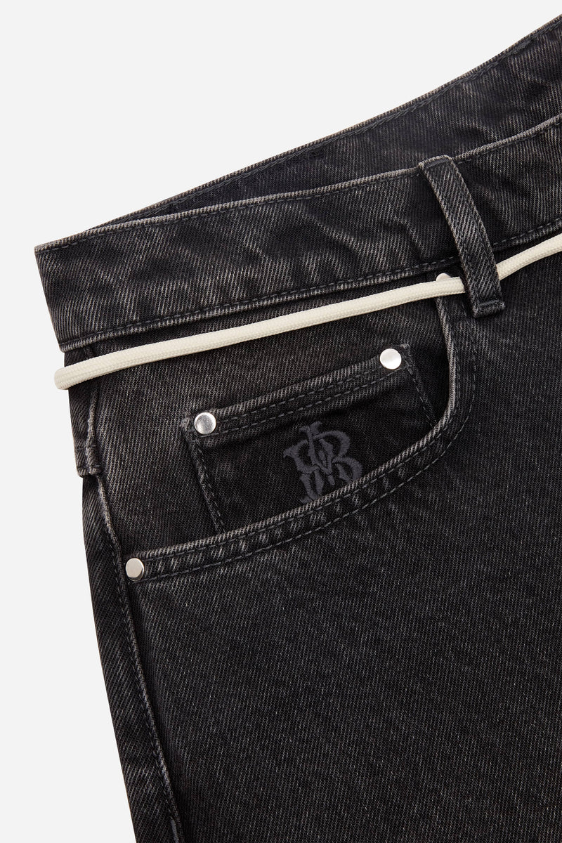 Wide leg denim - vintage black