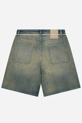 Wide-Leg 14oz Denim Shorts