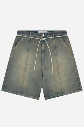 Wide-Leg 14oz Denim Shorts