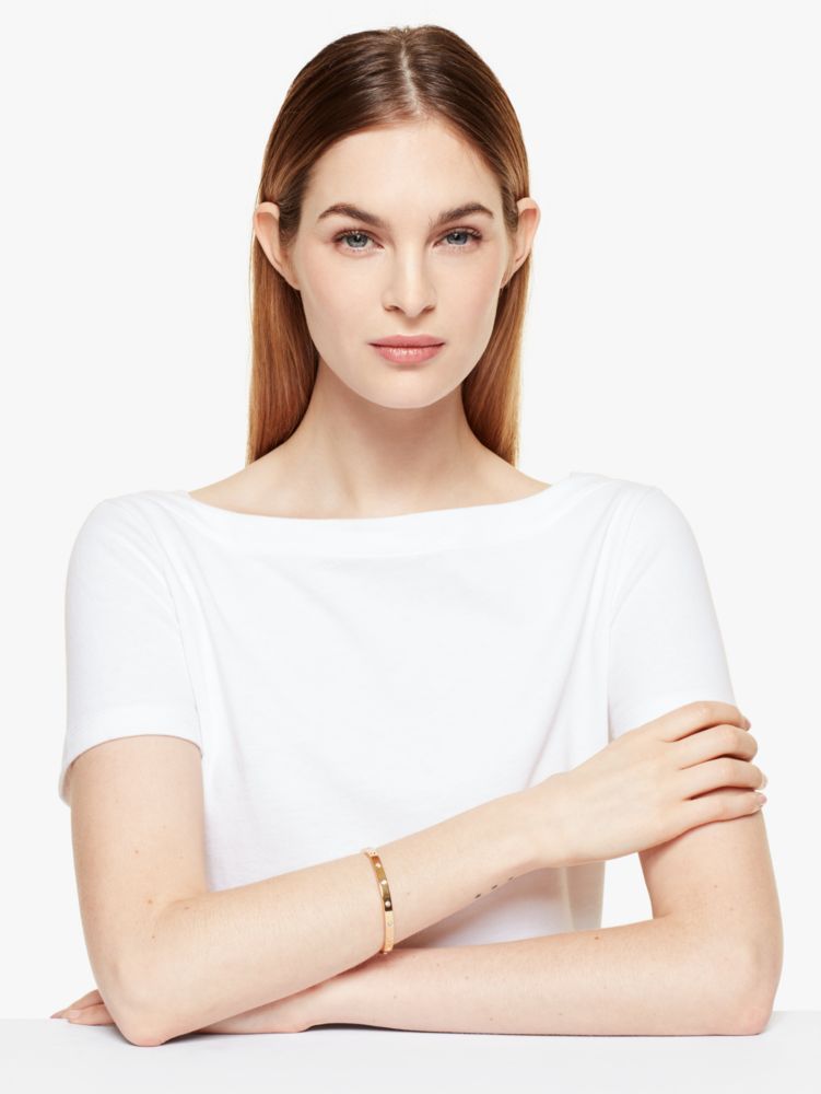 Set in Stone Hinged Gold Bangle