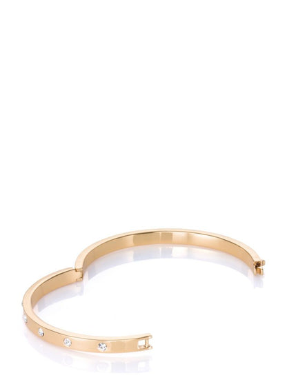 Set in Stone Hinged Gold Bangle