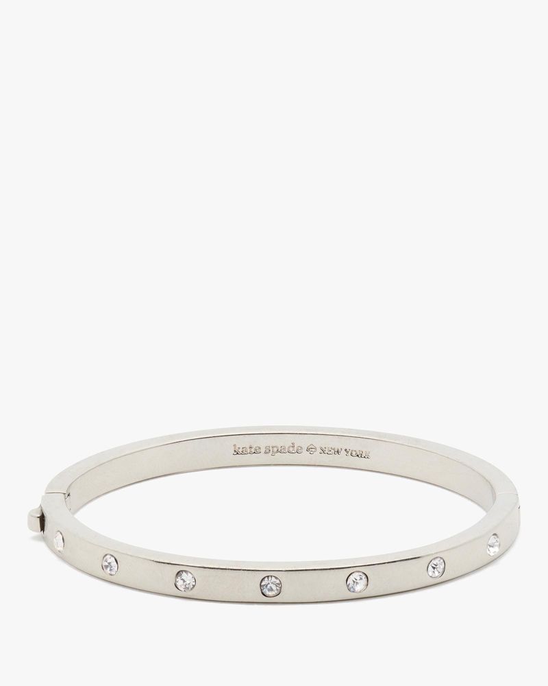 Set in Stone Hinged Silver Bangle