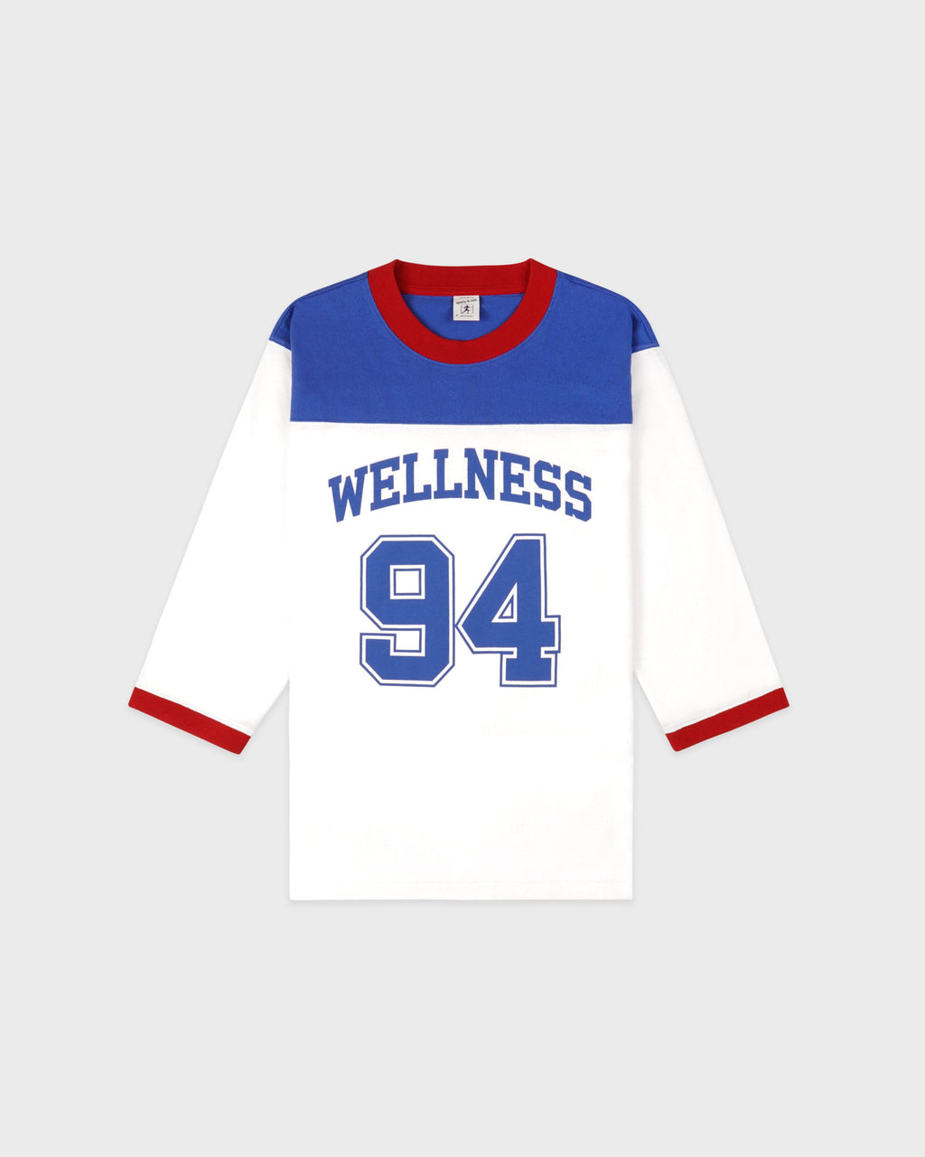 Wellness 94 Long Football Tee - White/Ruby/Team Blue