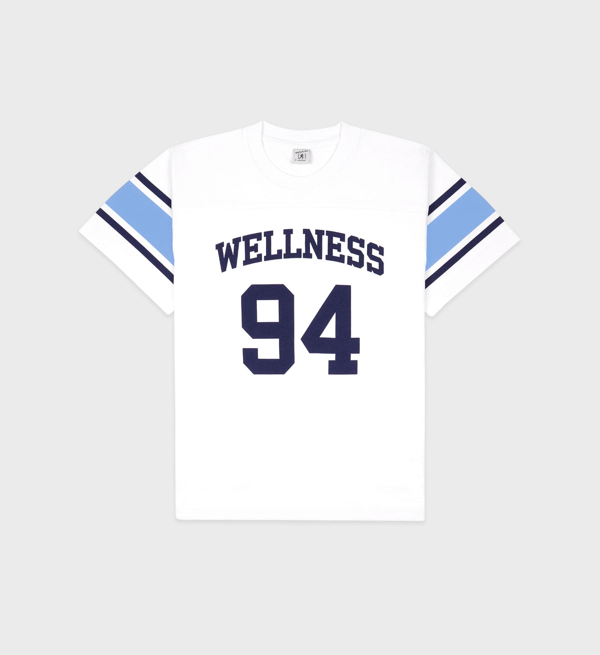Wellness 94 Rugby Tee - White/Flax blue/Navy