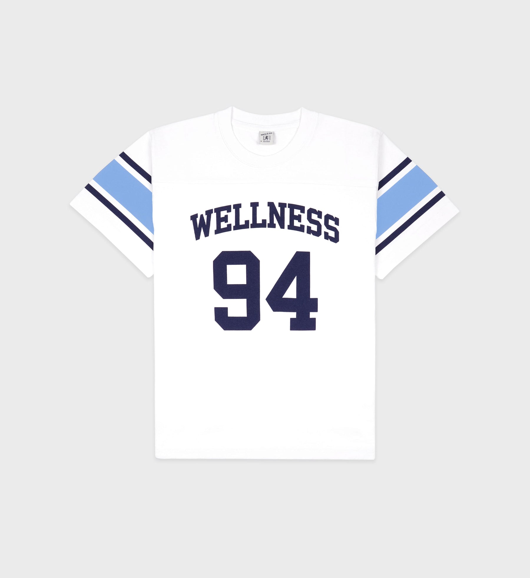 Wellness 94 Rugby Tee - White/Flax blue/Navy