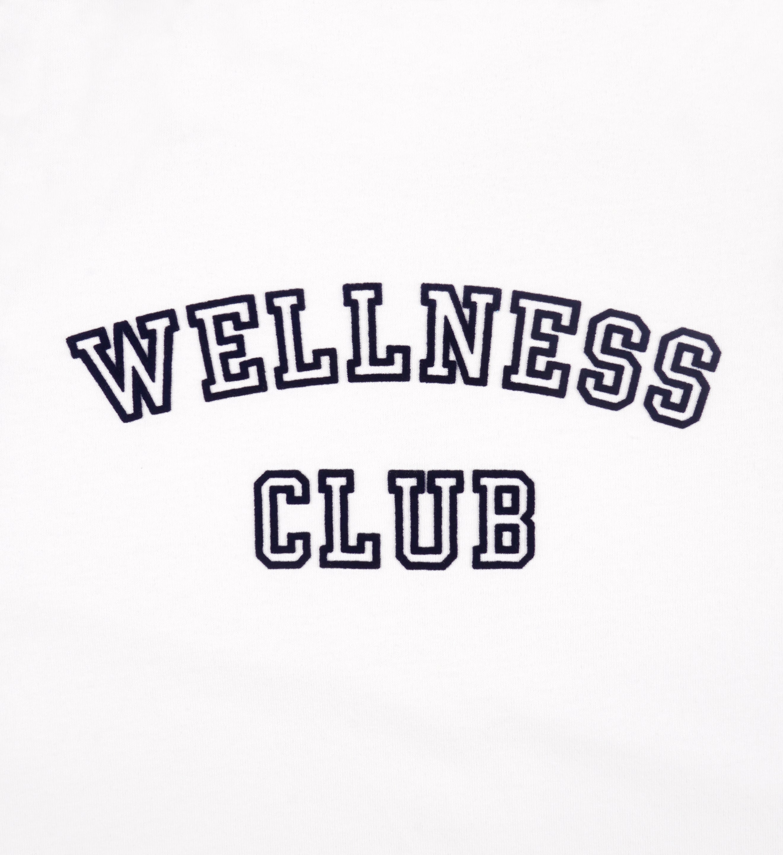 Wellness Club Flocked Baby Tee - White/Navy