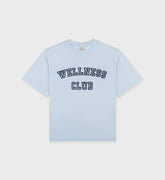 Wellness Club Flocked Cropped Tee - Ciel