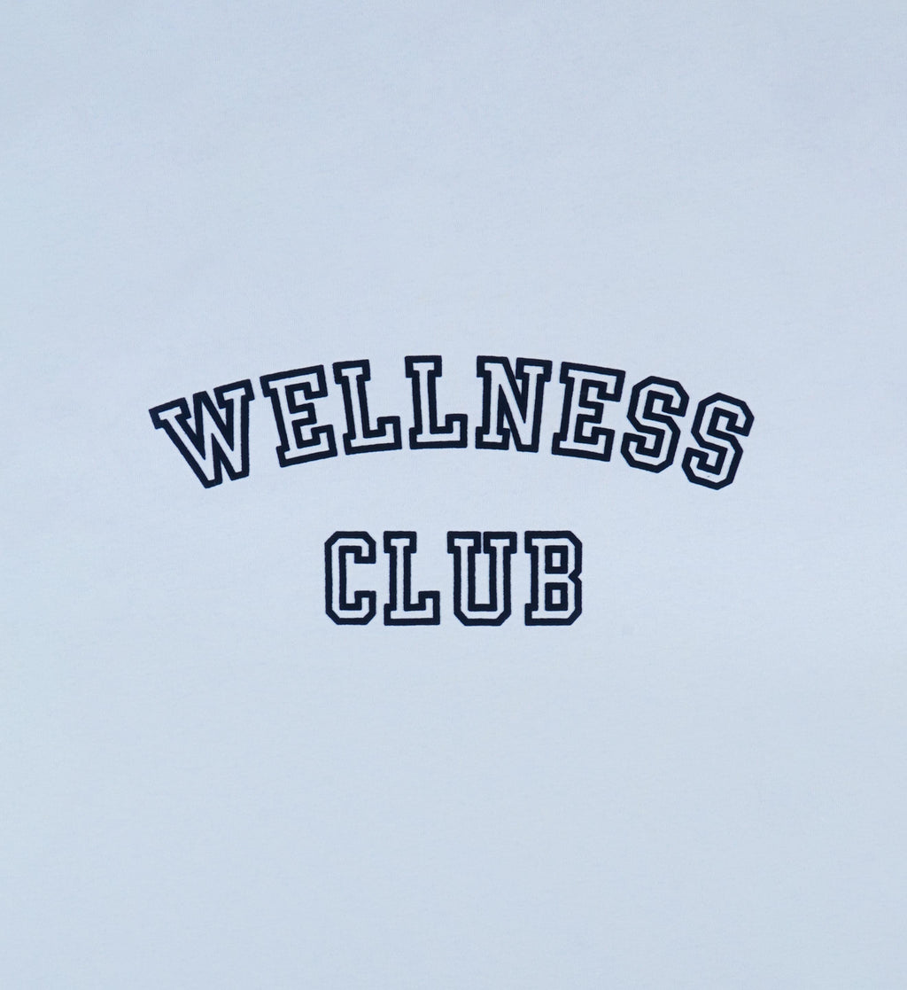 Wellness Club Flocked Cropped Tee - Ciel