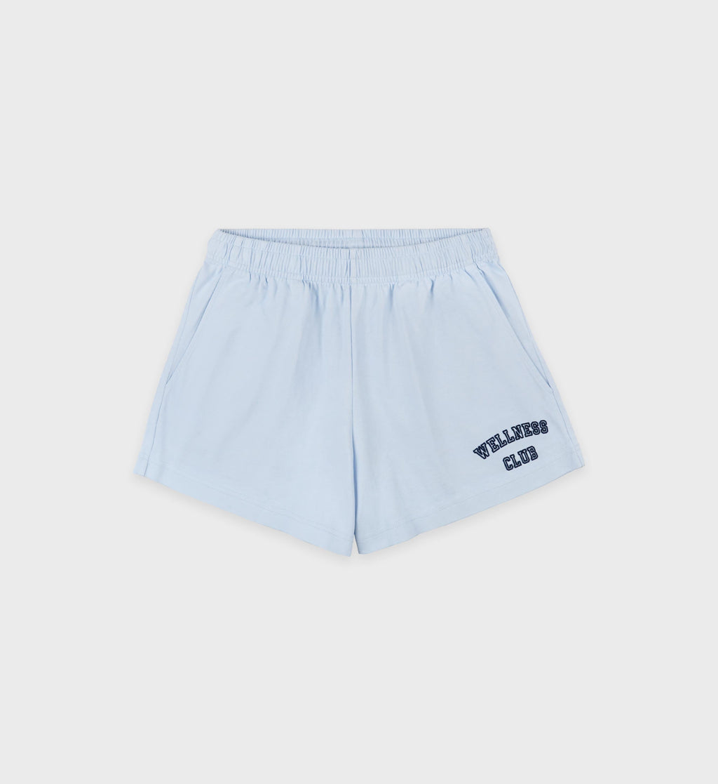 Wellness Club Flocked Disco Short - Ciel/Navy