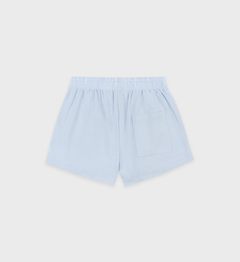 Wellness Club Flocked Disco Short - Ciel/Navy