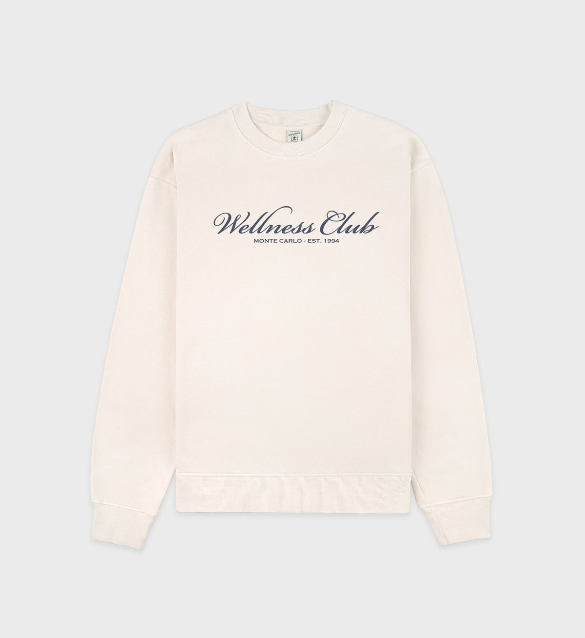 Wellness Club Embroidered Crewneck - Cream/Navy