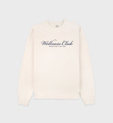 Wellness Club Embroidered Crewneck - Cream/Navy