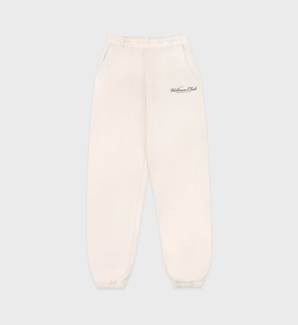 Wellness Club Embroidered Sweatpant - Cream/Navy