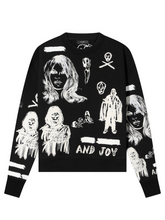 AMIRI X WES LANG EMBROIDERED CREW NECK SWEATSHIRT BLACK