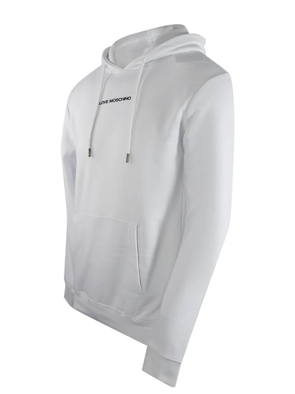 Love Moschino Plain Logo White Hoodie