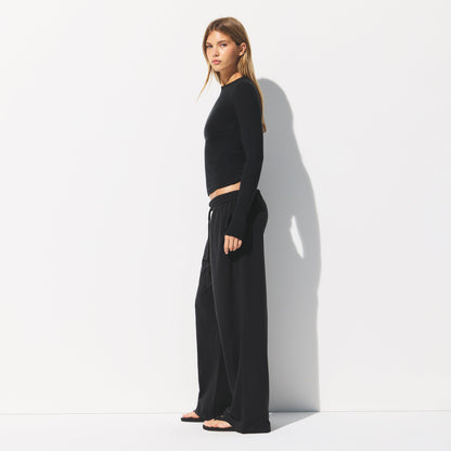 Cotton Jersey Wide Leg Pant