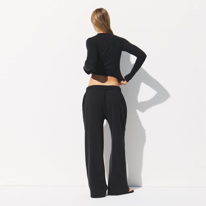 Cotton Jersey Wide Leg Pant