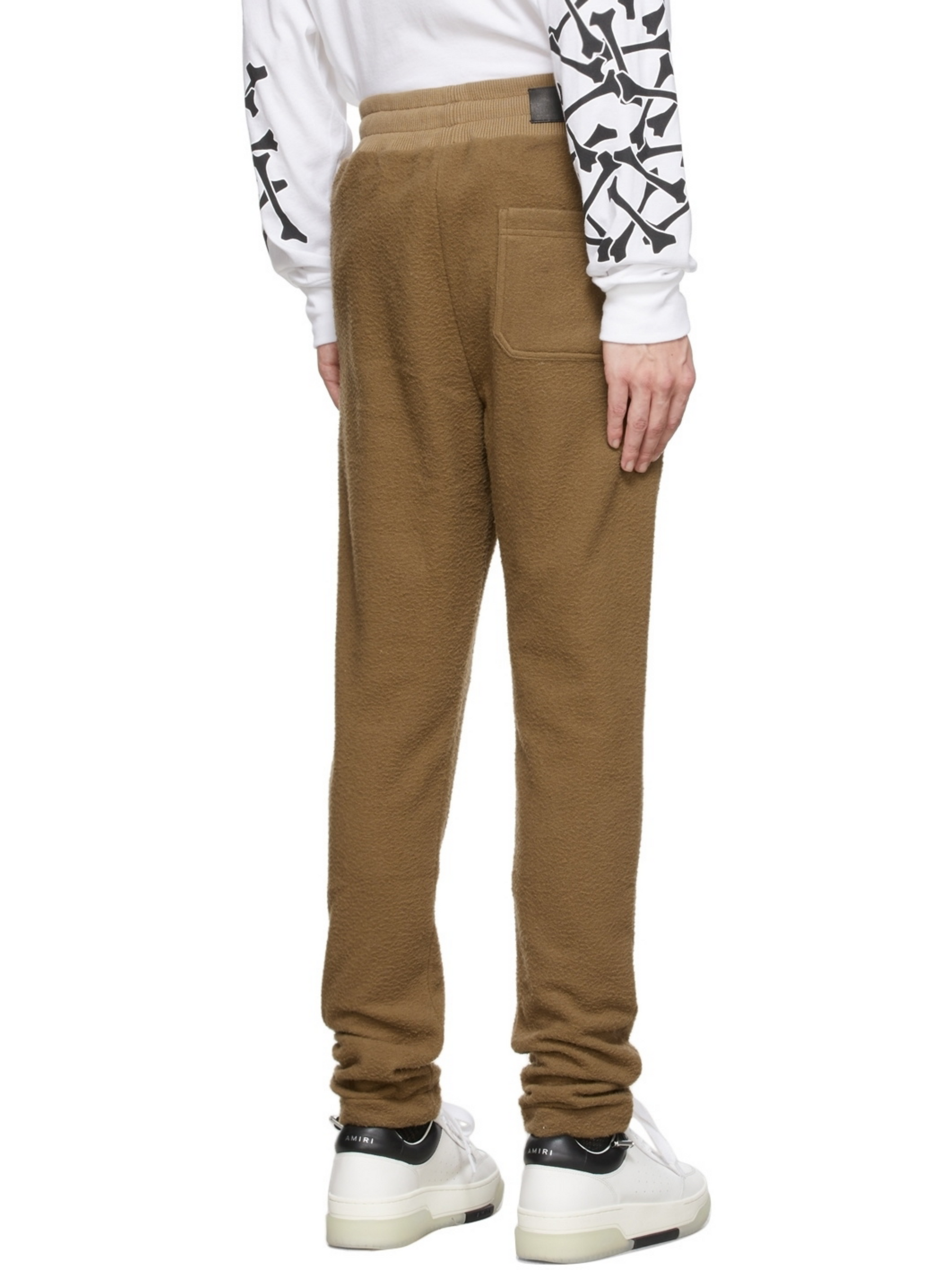 AMIRI WOOL TRACK PANTS ERMINE BROWN