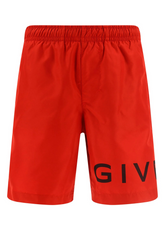Givenchy Logo Printed Swim Shorts in Red