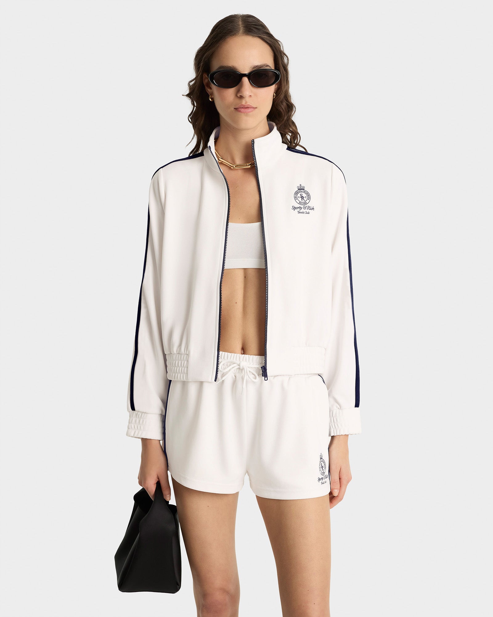 Crown Tennis Track Jacket - White/Navy