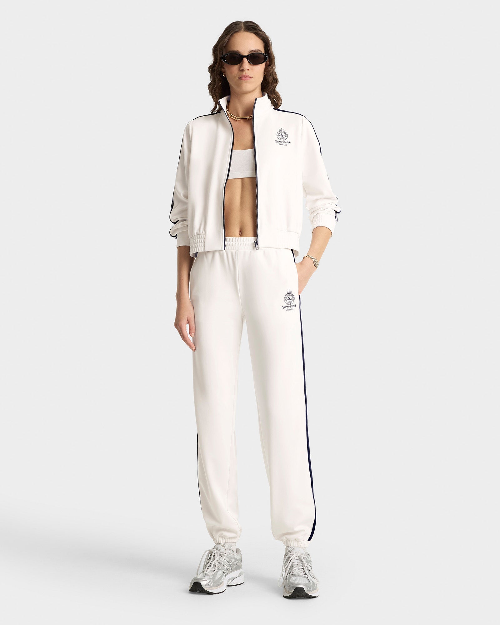 Crown Tennis Track Pant - White/Navy