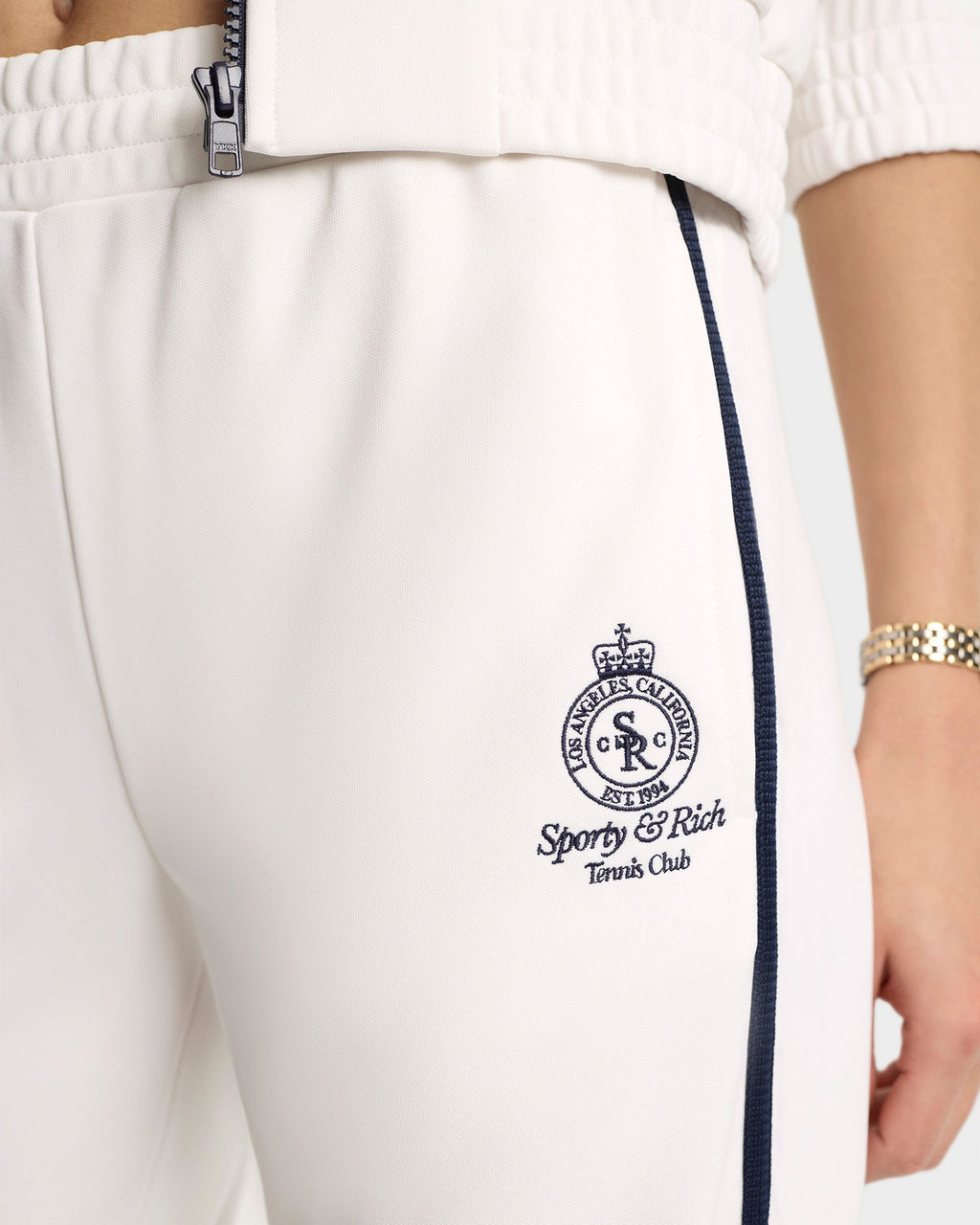 Crown Tennis Track Pant - White/Navy