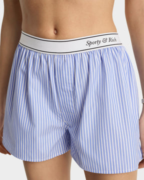 Italic Logo Boxer Short - Light Blue Striped