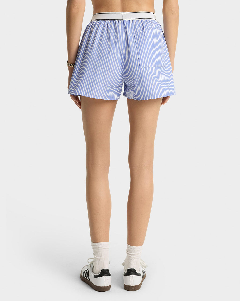 Italic Logo Boxer Short - Light Blue Striped