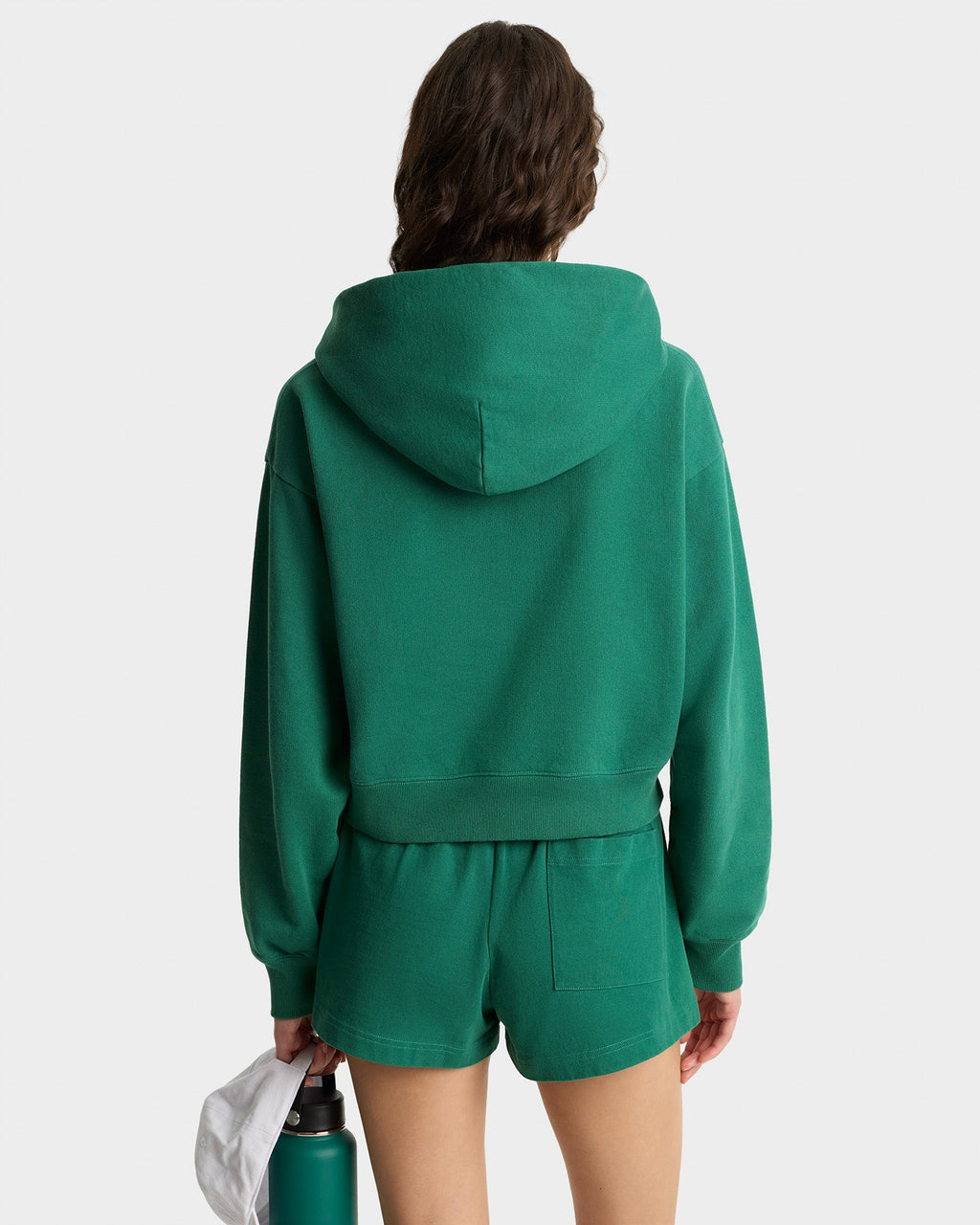 Crown Tennis Cropped Hoodie - Alpine/White