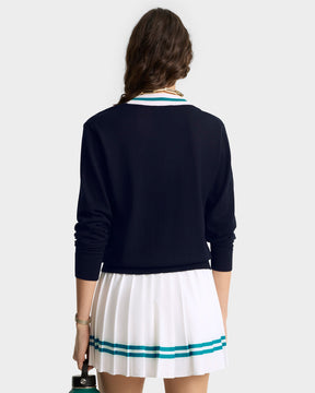 SRC Minimalist V-Neck Sweater - Navy/Off White/Alpine