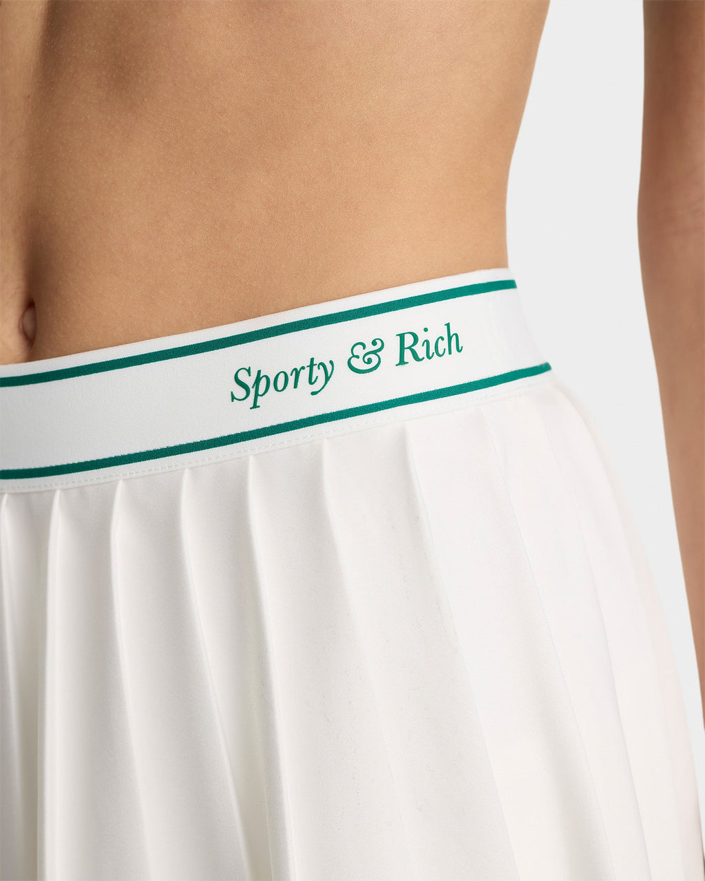 Italic Logo Pleated Skirt - White/Alpine
