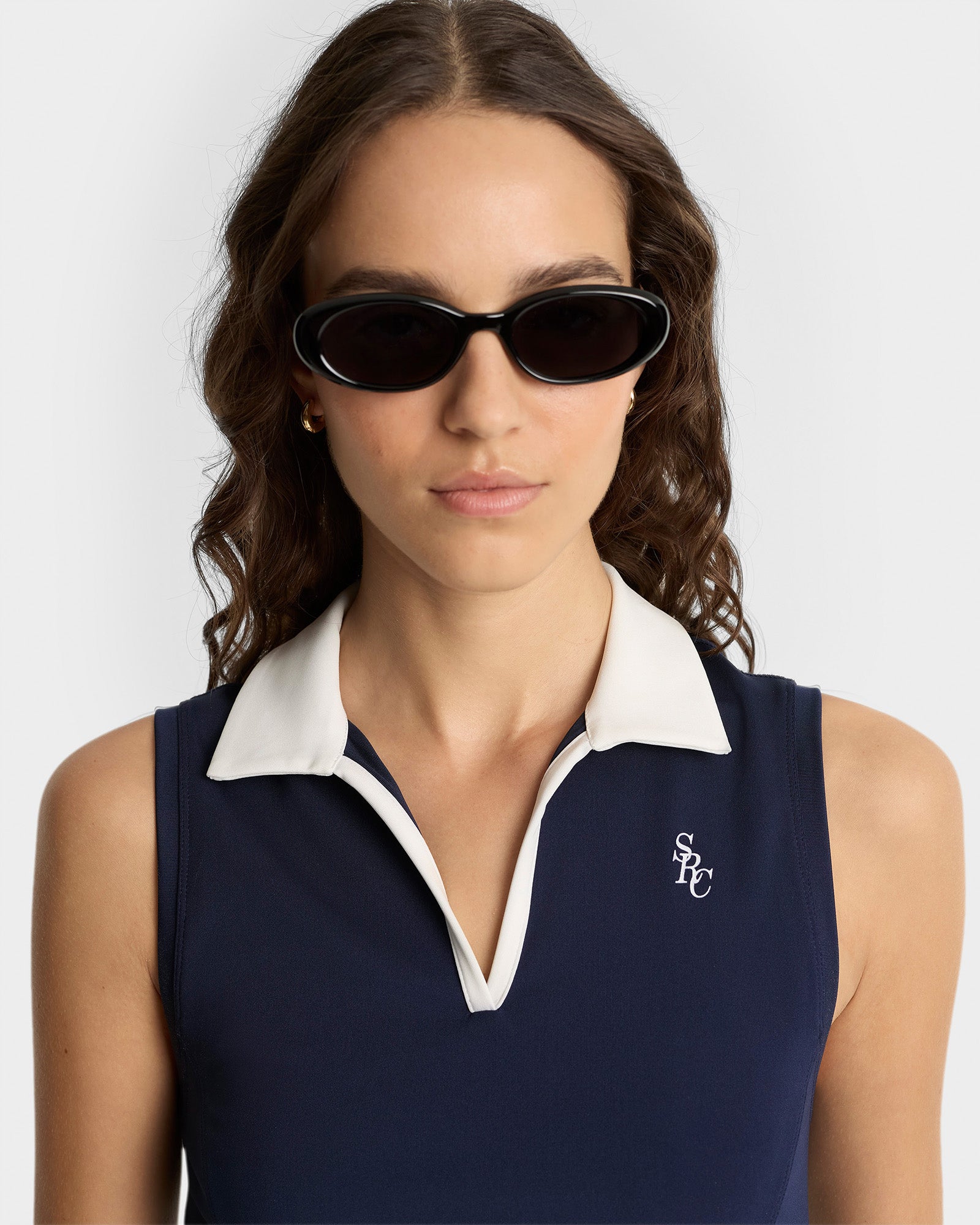 SRC Sports Polo Vest - Navy/White