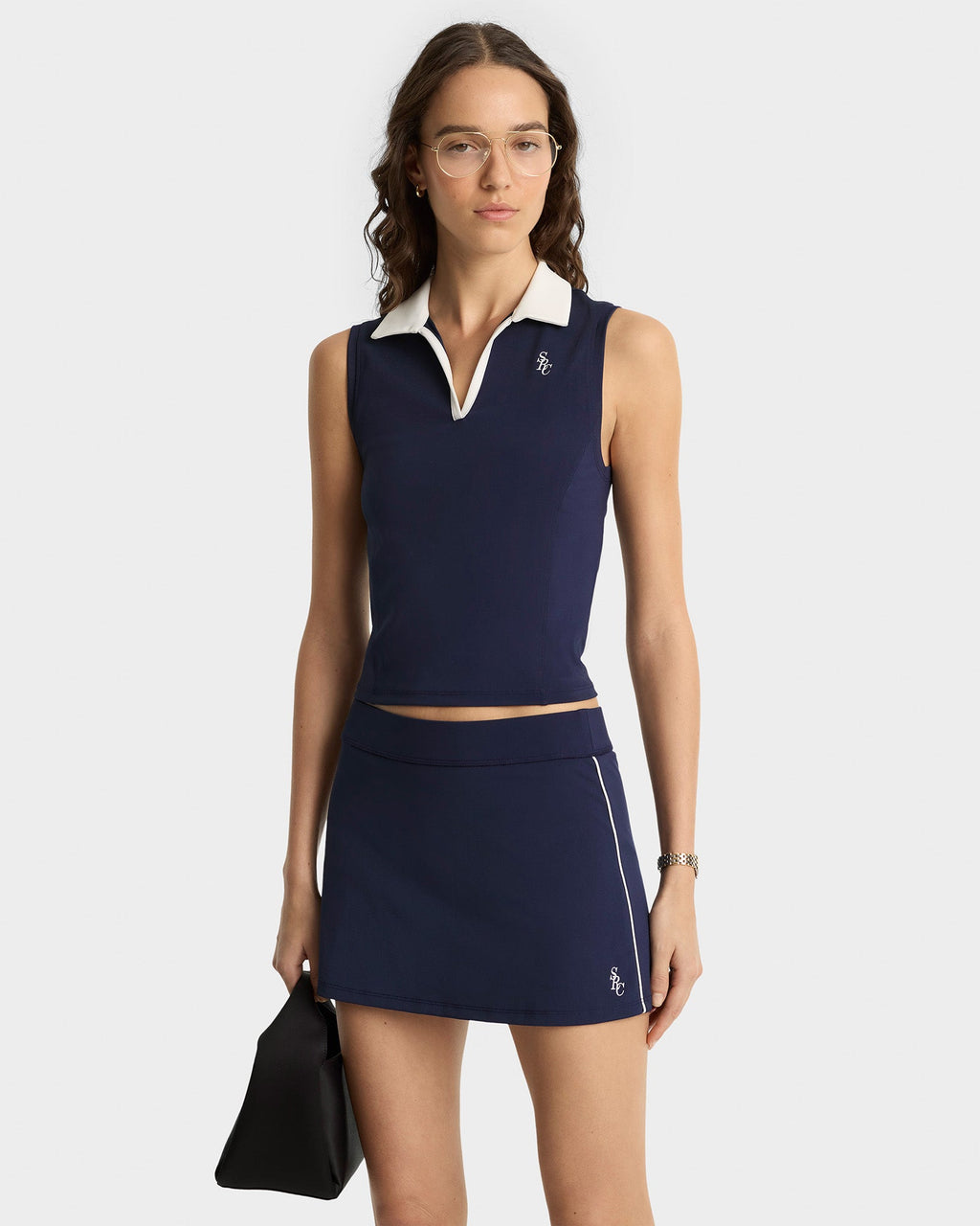 SRC Court Skirt - Navy/White