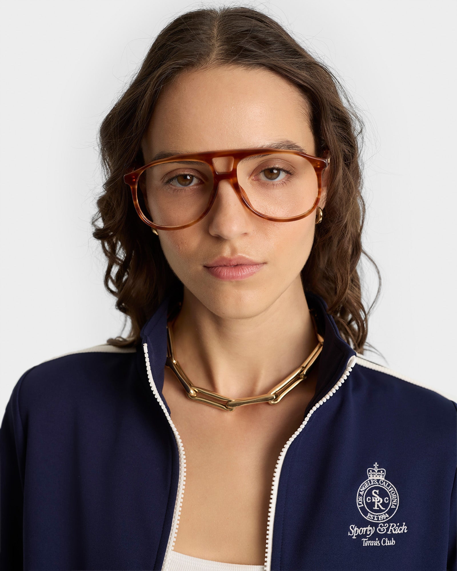 Crown Tennis Track Jacket - Navy/White