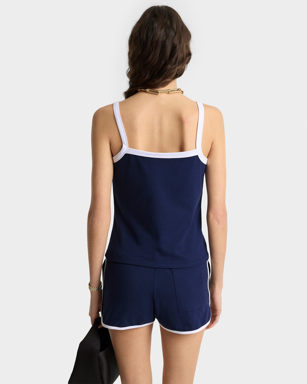 Crown Tennis Pique Tank - Navy/White
