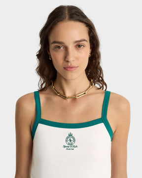 Crown Tennis Pique Tank - White/Alpine